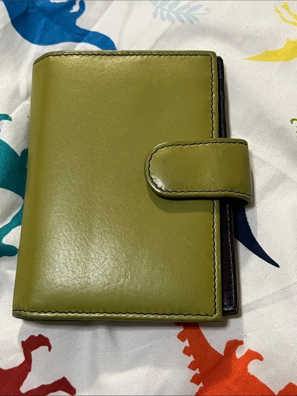 Olive Green Snap Card Holder Wallet